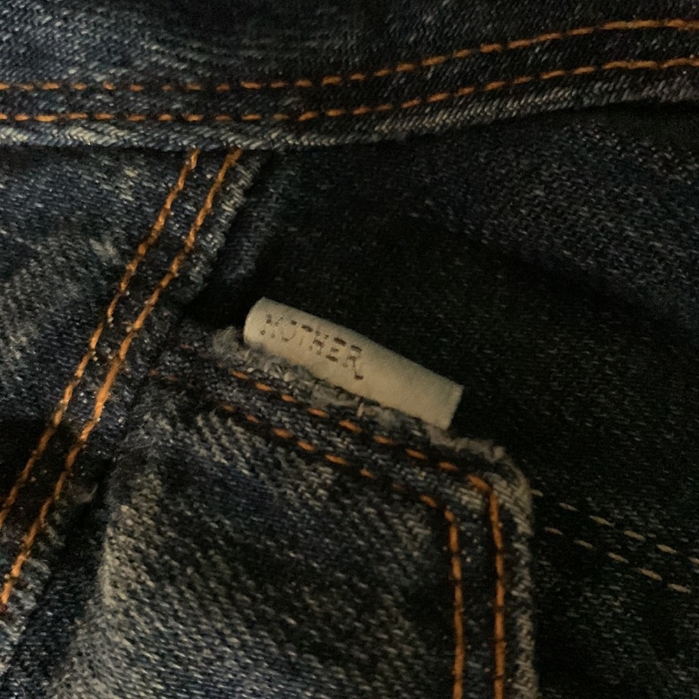 MOTHER Blue Jean Jacket with Yellow Accents - Picture 4 of 8